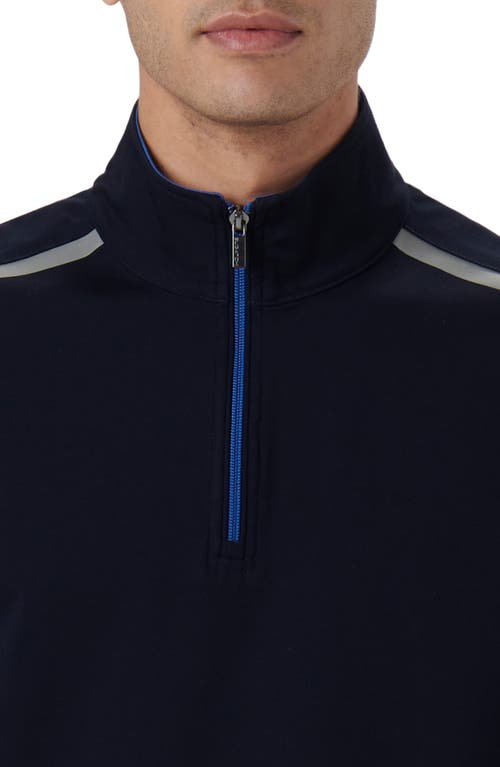 Bugatchi Quarter Zip Pullover In Blue