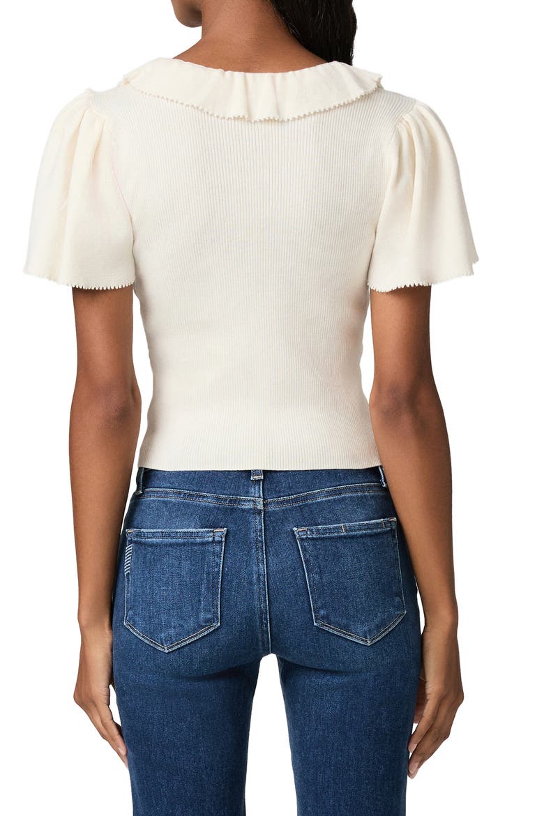 Inaya Ruffle V-Neck Top, Alternate, color, IVORY