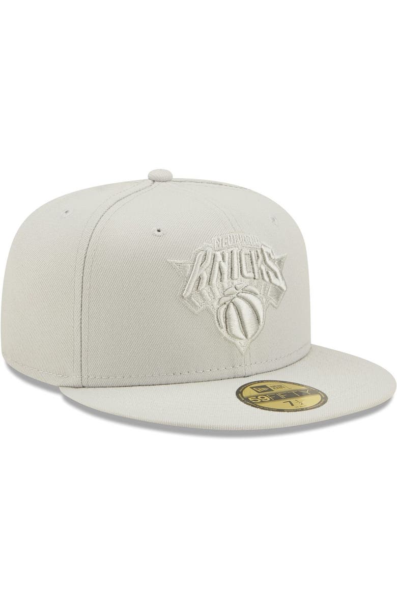 New Era Men's New Era Gray New York Knicks Logo Color Pack 59FIFTY Fitted Hat, Alternate, color,