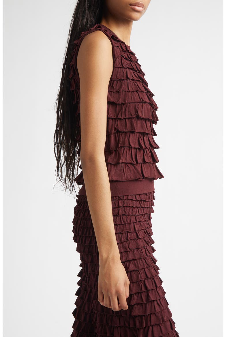 Lula Ruffle Tank, Alternate, color, CLARET