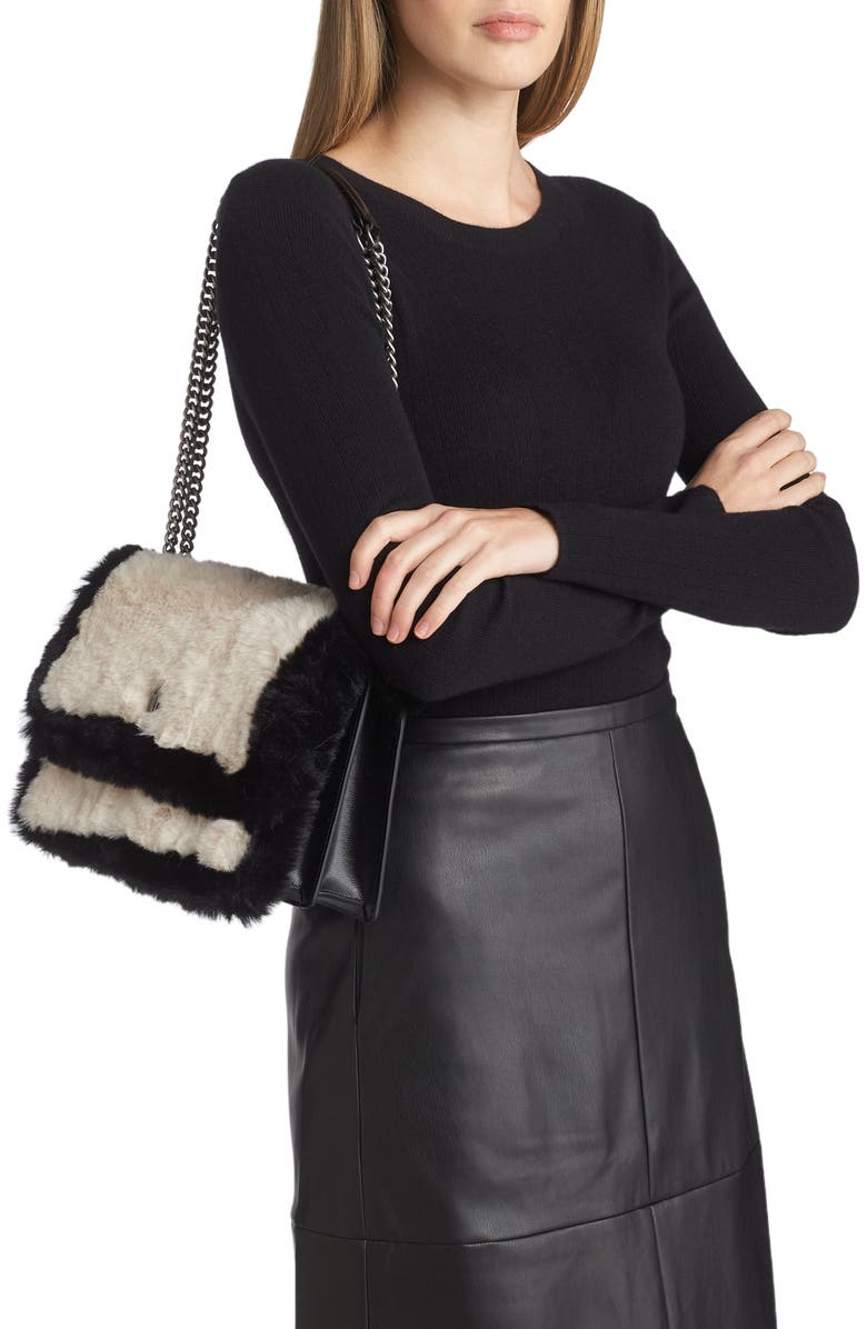 Kurt Geiger London Shoreditch Convertible Faux Fur Crossbody Bag, Alternate, color,