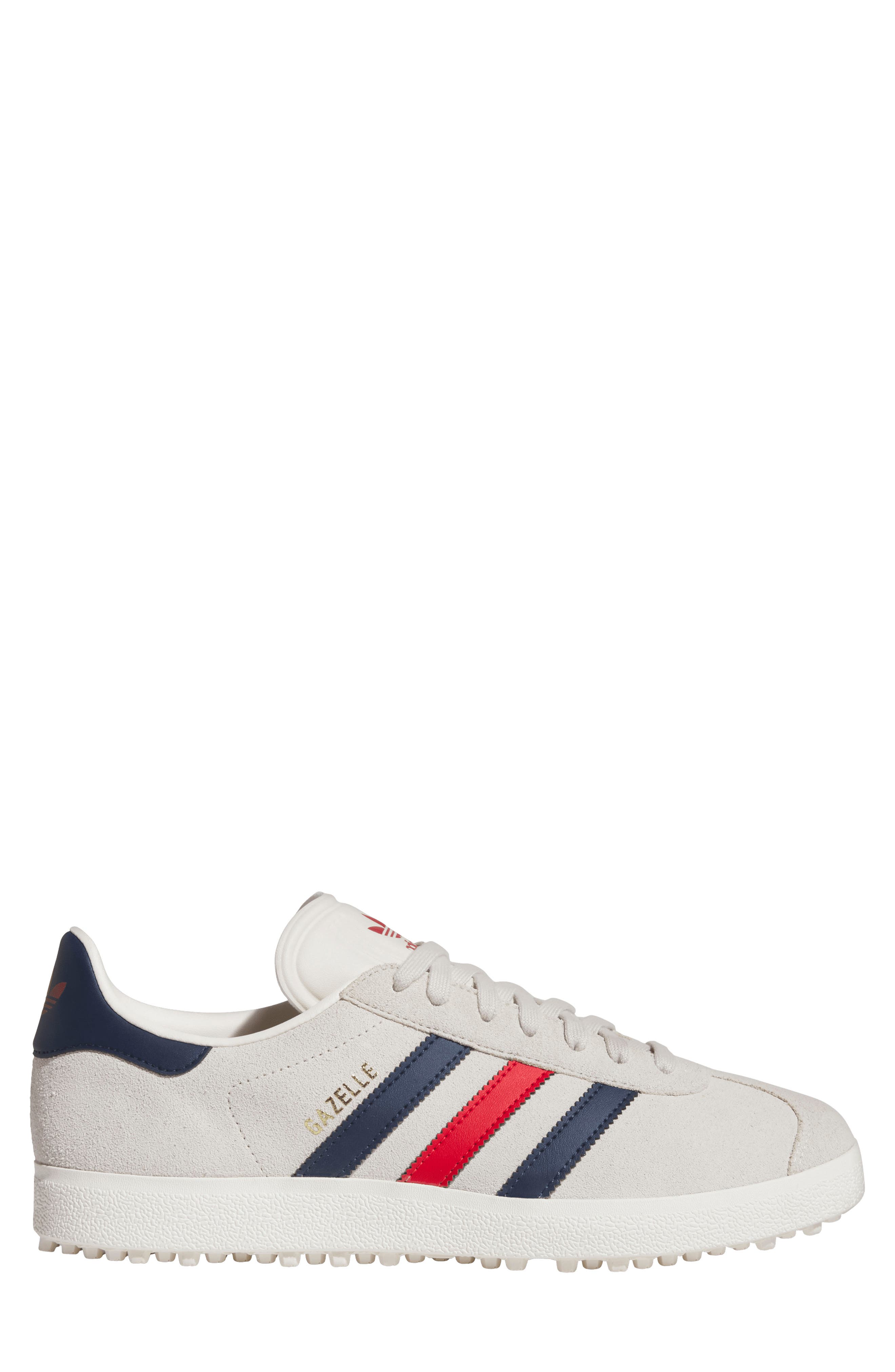 adidas Gazelle Golf Shoe, Alternate, color, Alumina/ Indigo/ Scarlet