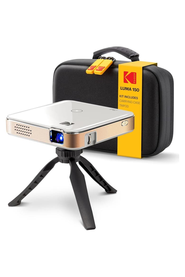 Luma 150 Pico Projector, Rechargeable Ultra Mini Projector with Travel Case & Tripod, Main, color, White