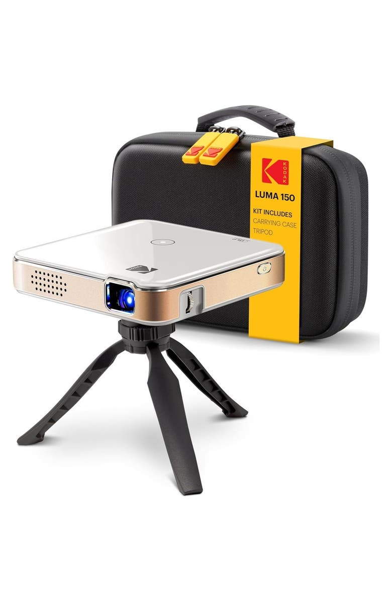 Kodak Luma 150 Pico Projector, Rechargeable Ultra Mini Projector with Travel Case & Tripod, Main, color, White
