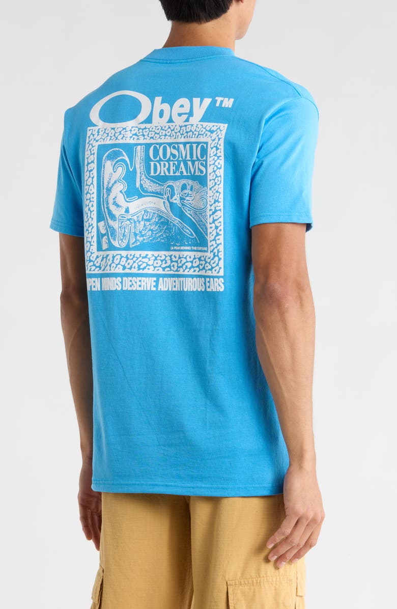 Obey Cosmic Dreams Graphic T-Shirt, Alternate, color, Azure Blue