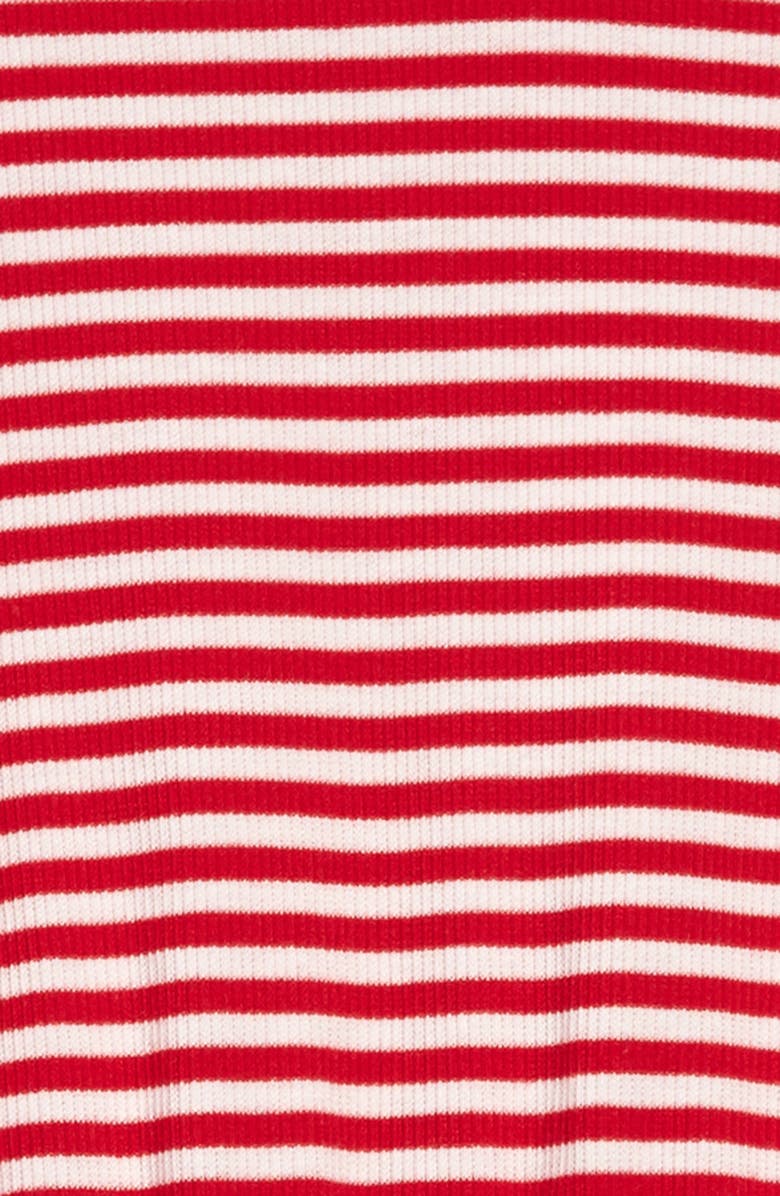 Walking on Sunshine Kids' Stripe Ribbed Tie Front Romper, Alternate, color, 