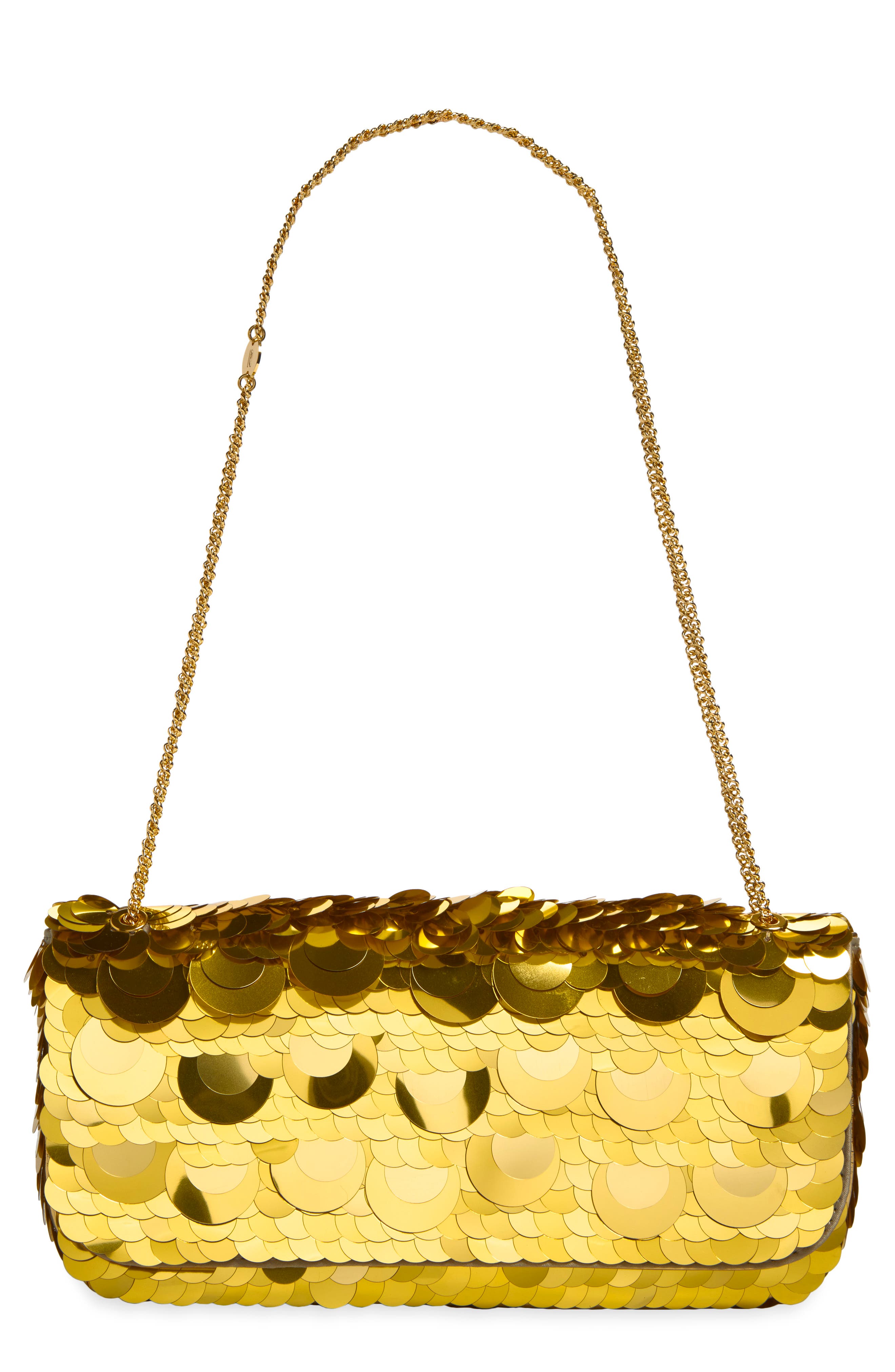 Small Sparkle Sequin Baguette Bag, Main, color, GOLD