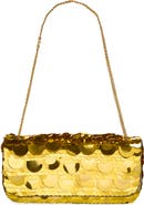 Rabanne Small Sparkle Sequin Baguette Bag