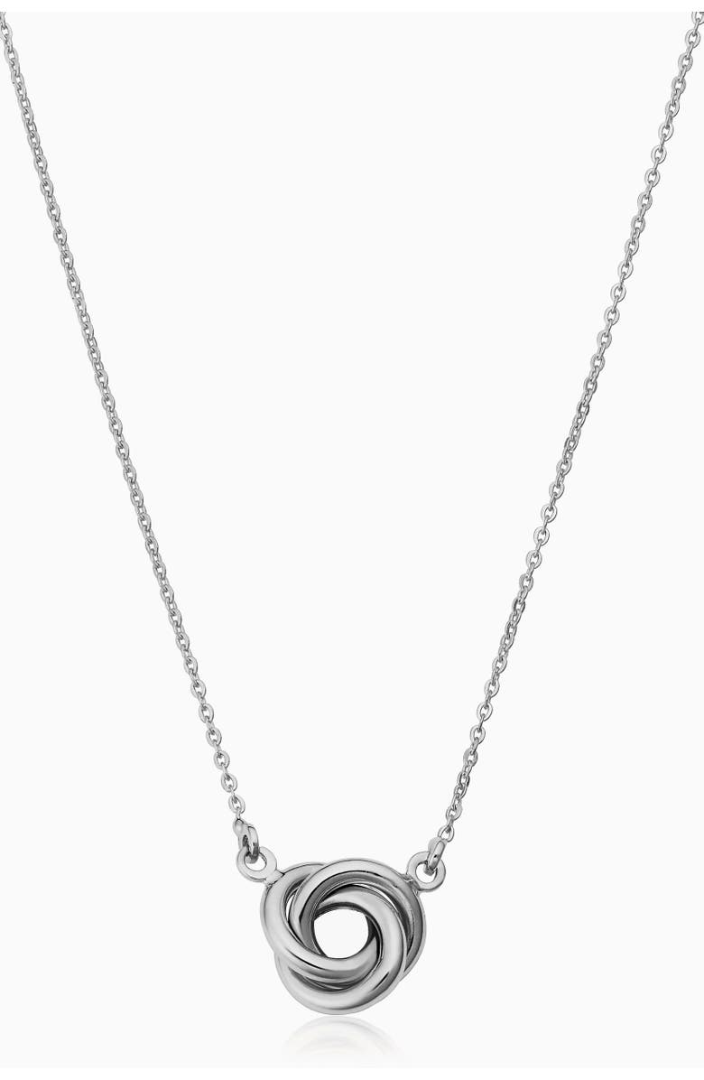 Oradina 14K Gold Kiss Me Pendant Necklace, Main, color, White Gold