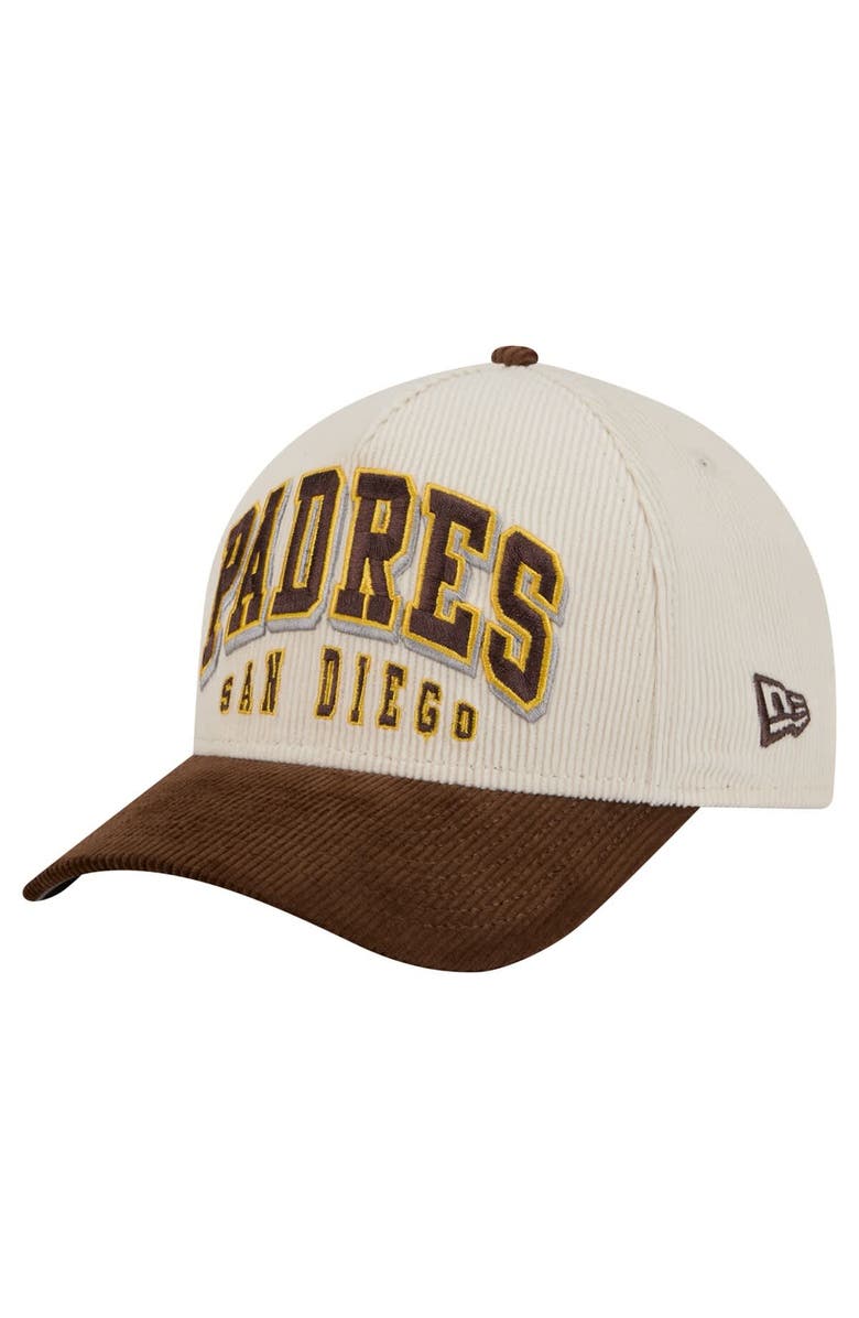 New Era Men's New Era Cream/Brown San Diego Padres Sided Corduroy 9FORTY A-Frame Adjustable Hat, Alternate, color, Cream