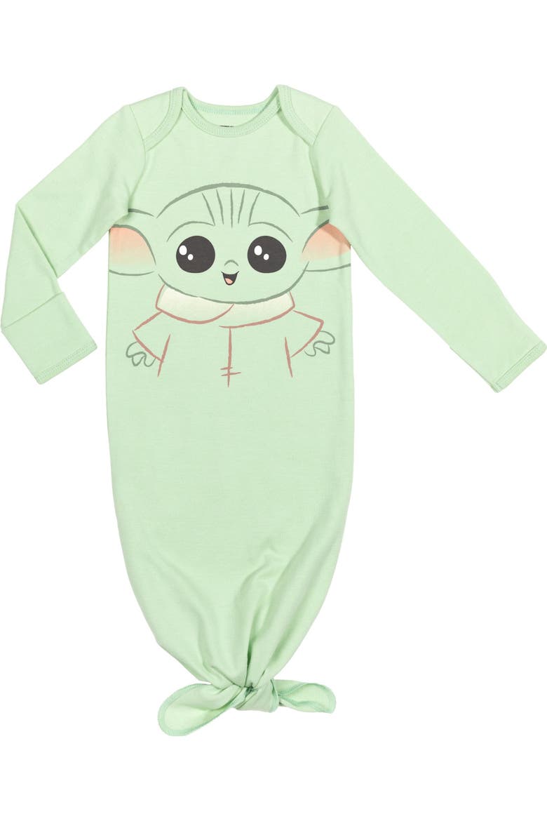 The Mandalorian Grogu Cosplay Sleeper Gown and Hat Set, Alternate, color, Grogu Mint Green