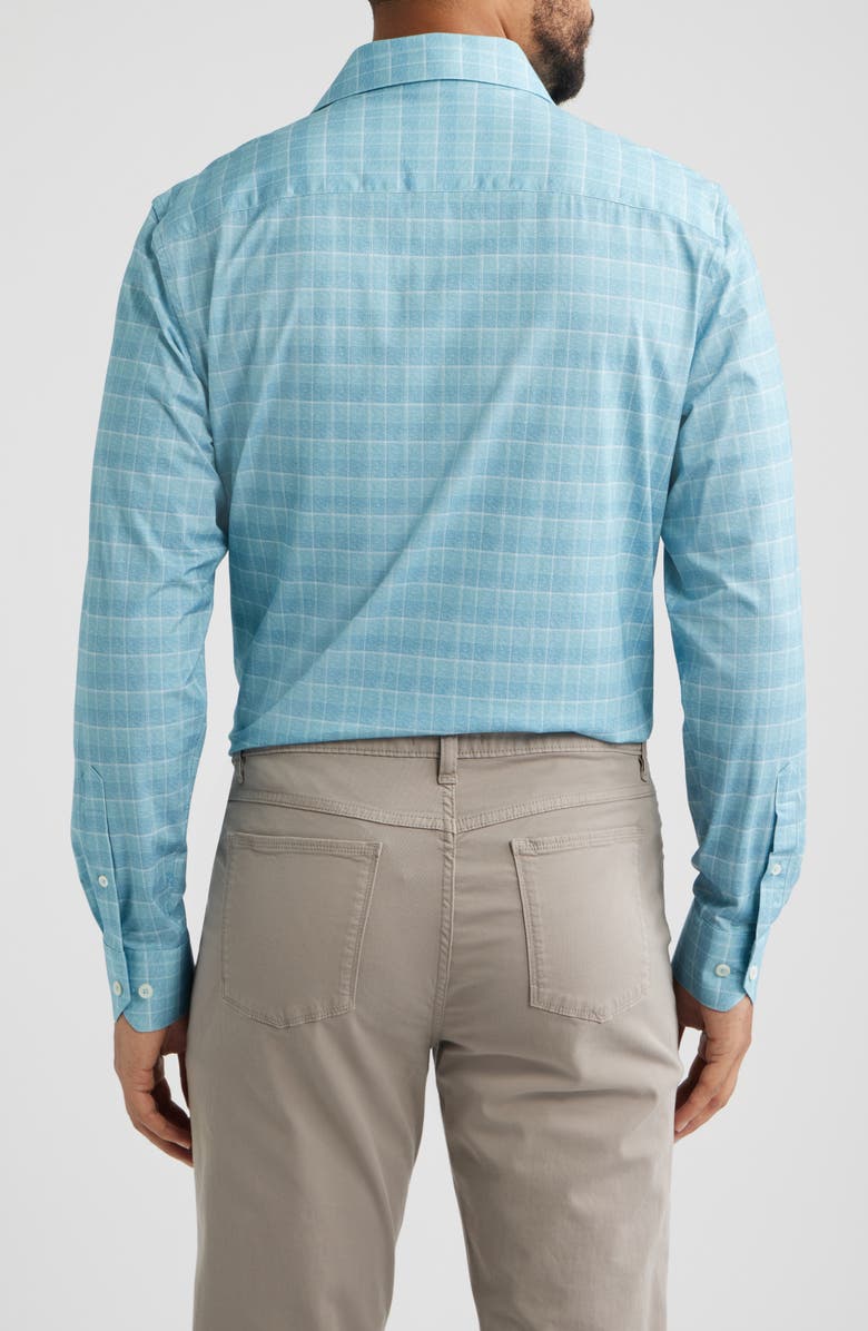 Bugatchi James OoohCotton<sup>®</sup> Check Print Button-Up Shirt, Alternate, color, Teal