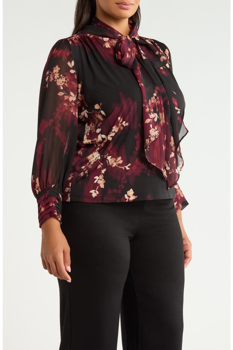 Bow Mixed Media Top, Alternate, color, ANNE BLACK MULTI