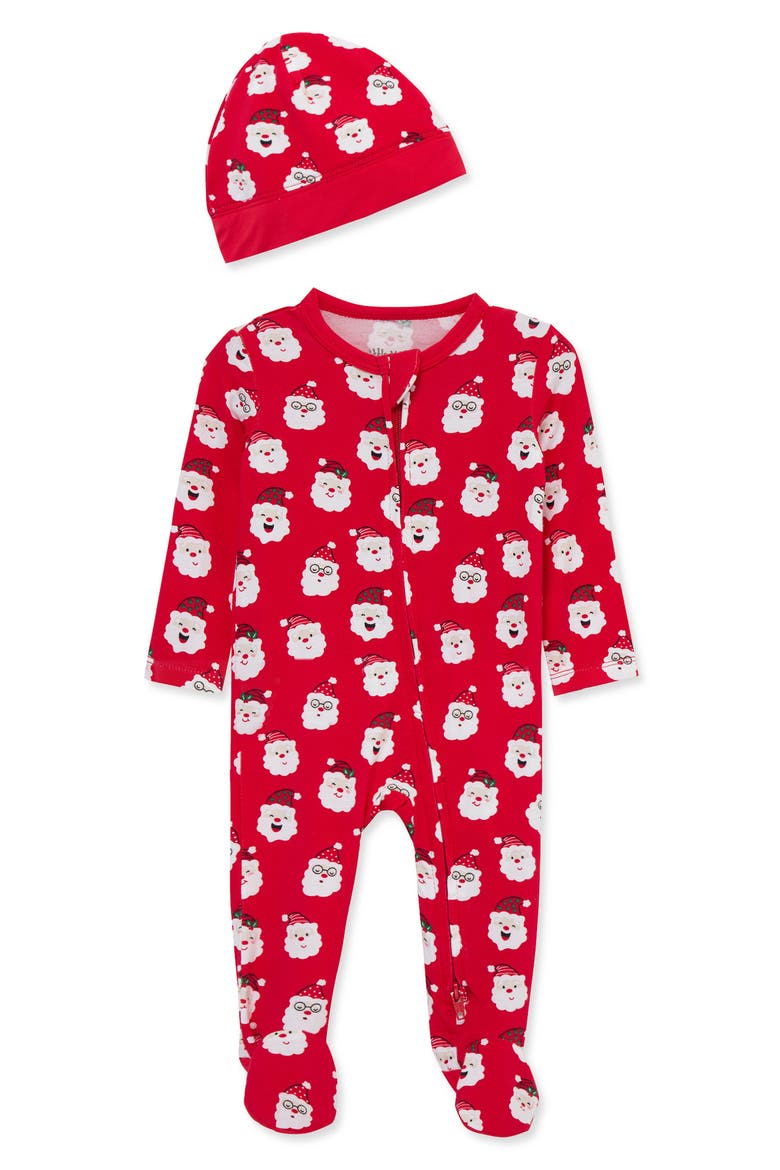 Kids' Santa Footie & Hat Set, Main, color, RED