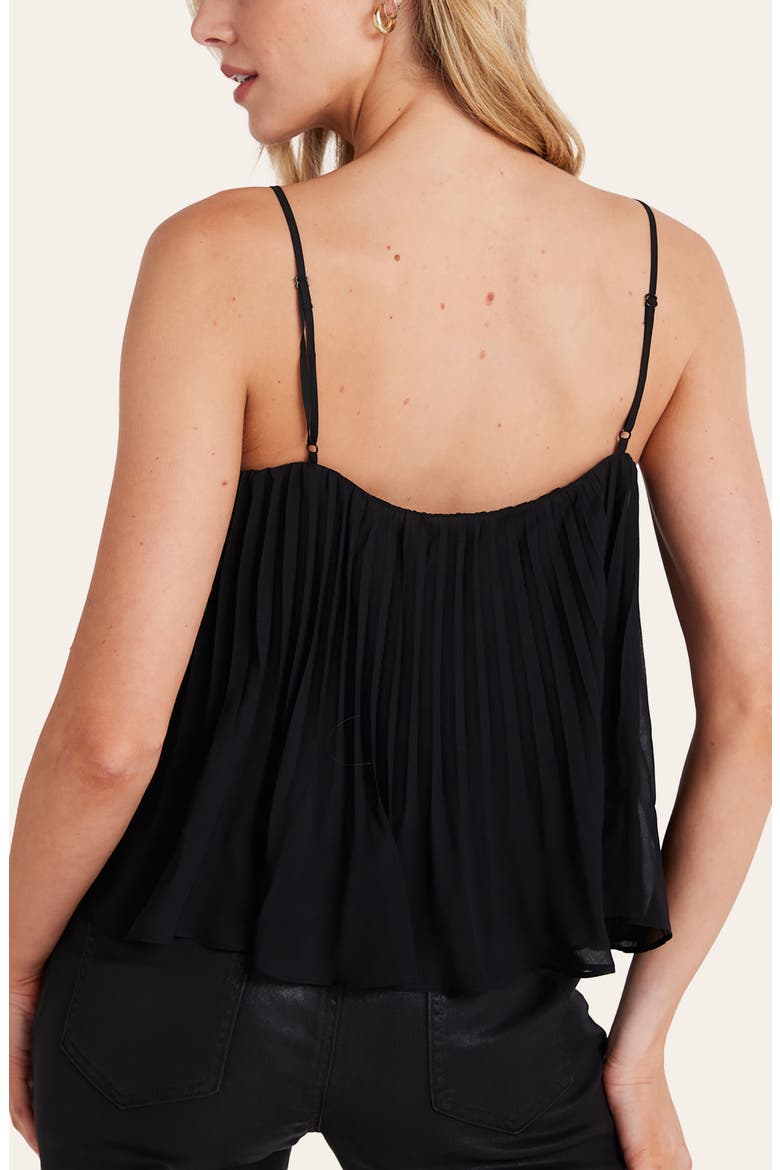 Sunburst Pleated Camisole, Alternate, color, BLACK