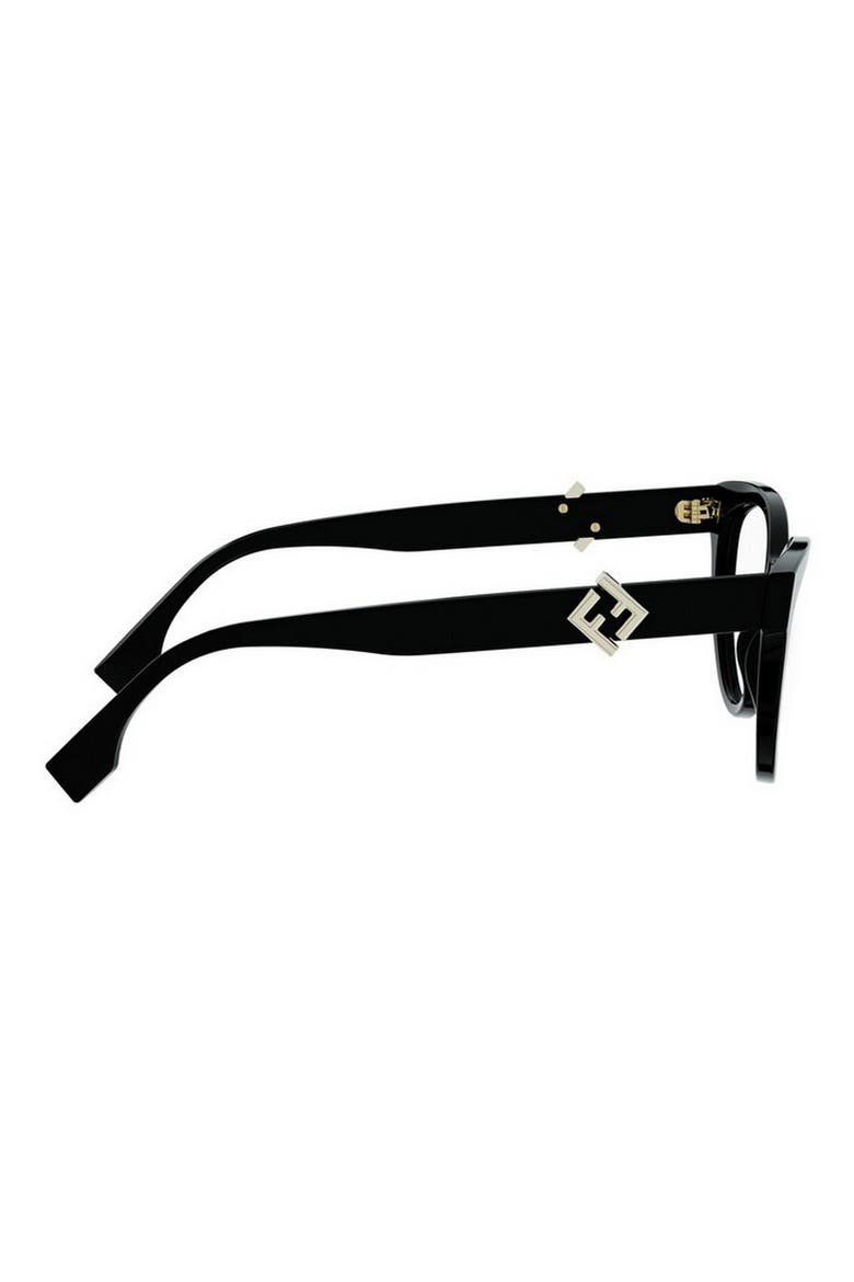 FF Diamonds 54mm Cat Eye Optical Glasses, Alternate, color, SHINY BLACK