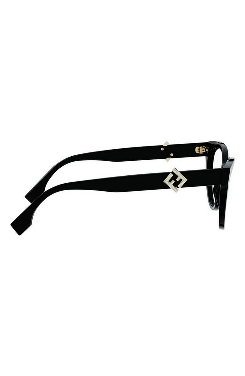 Fendi FF Diamonds 54mm Cat Eye Optical Glasses, Alternate, color, Shiny Black