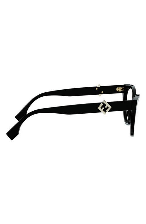 Fendi Ff Diamonds 54mm Cat Eye Optical Glasses In Black