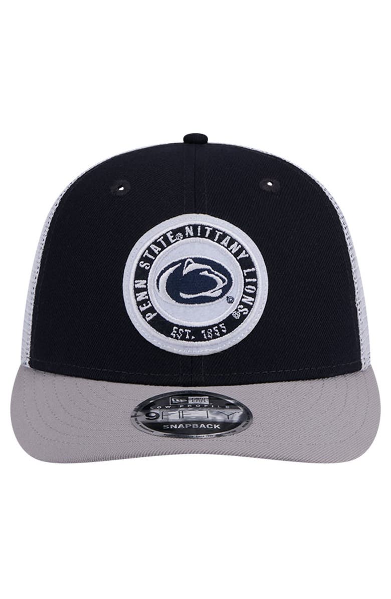 New Era Men's New Era Navy Penn State Nittany Lions Throwback Circle Patch 9FIFTY Trucker Snapback Hat, Alternate, color, Navy