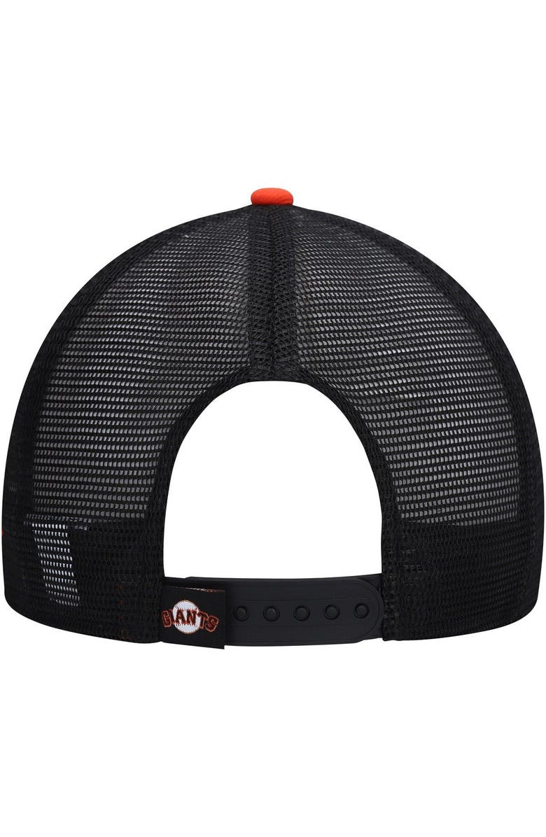 New Era Men's New Era Black/Orange San Francisco Giants Logo Zoom Trucker 9FIFTY Snapback Hat, Alternate, color, 
