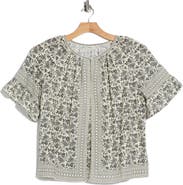 MAX STUDIO Elbow Flutter Sleeve Top