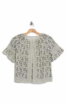 MAX STUDIO Elbow Flutter Sleeve Top