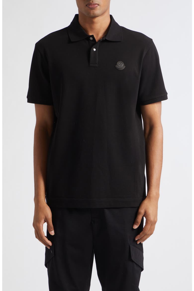 Cotton Piqué Polo, Main, color, BLACK