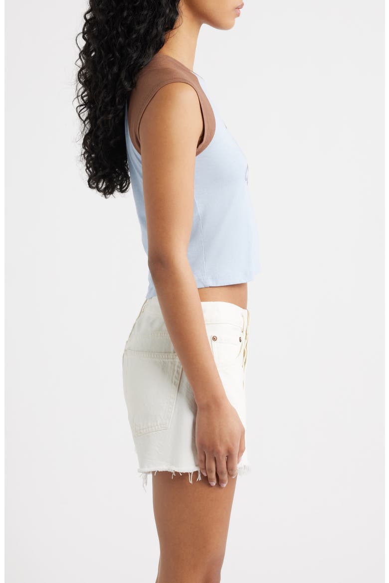 Saddle & Spur Motel Raglan Crop Tank, Alternate, color, SKY WAY COMBO