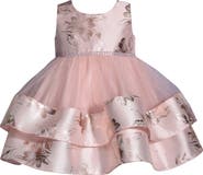 Iris & Ivy Kids' Metallic Foil Tiered Mikado & Tulle Dress