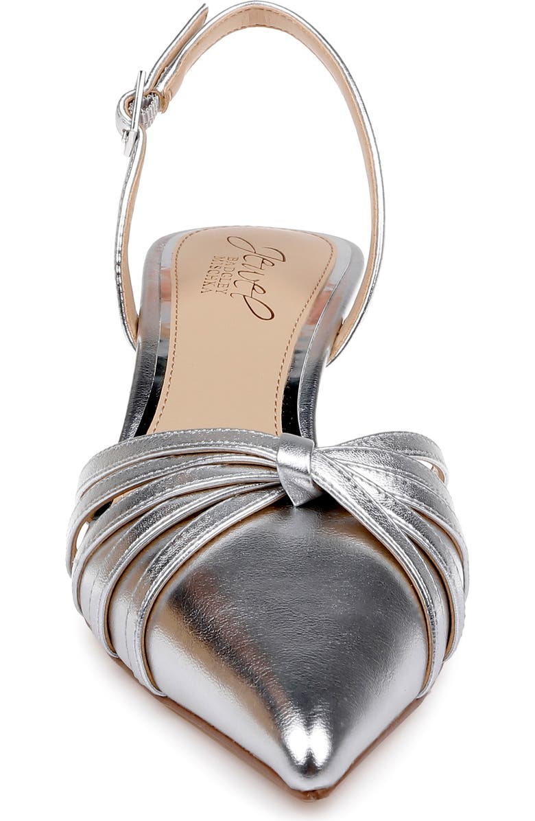 Jewel Badgley Mischka Patricia II Slingback Pump, Alternate, color, Silver Leather