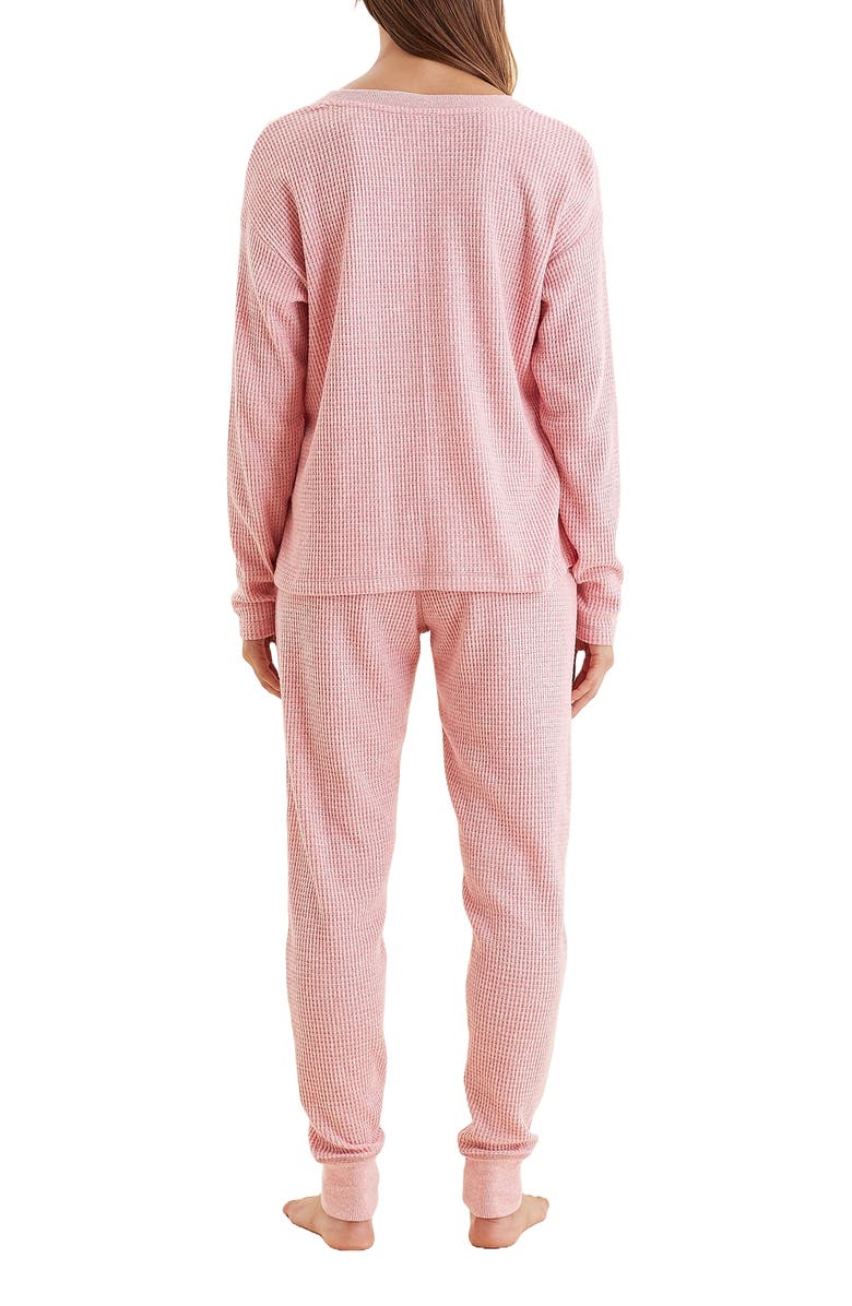 Papinelle Waffle Knit Pajamas, Alternate, color, Strawberry