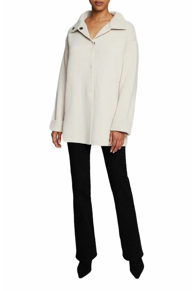 ROSA Oversized Knit Coat in Extra Fine Wool Blend, Main, color, CREME