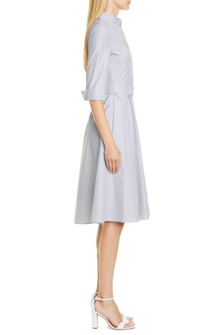 Stripe Poplin Midi Shirtdress, Alternate, color, DARK DENIM/ CREAM