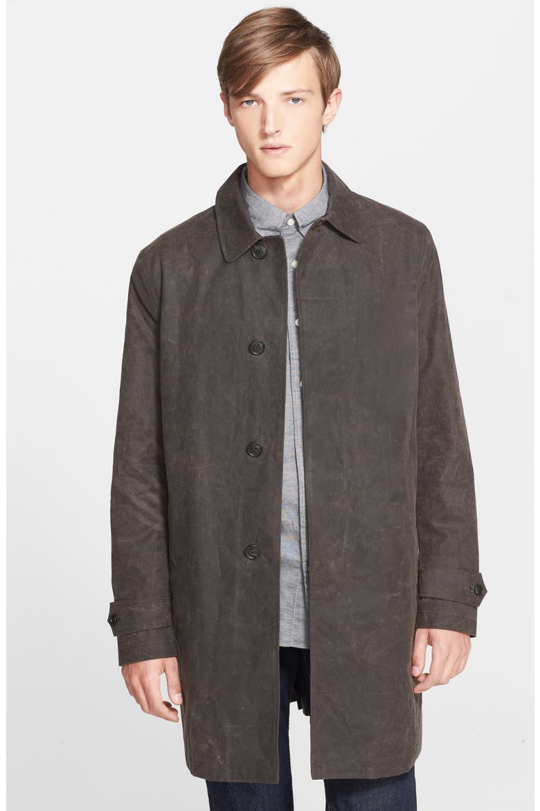 'Waxwear' Water Resistant Waxed Canvas Trench Coat, Main, color, CHOCOLATE