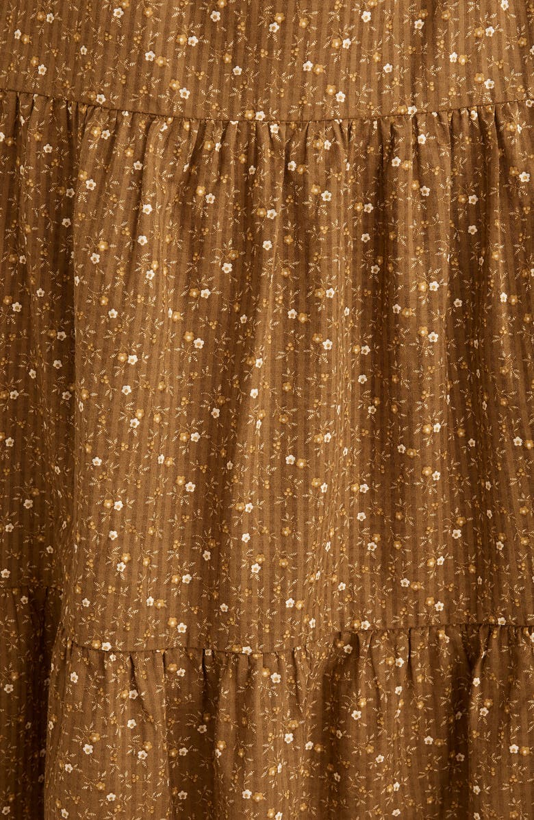 Madewell Daisy Stitch Ruffle Sleeve Tiered Midi Dress, Alternate, color, 