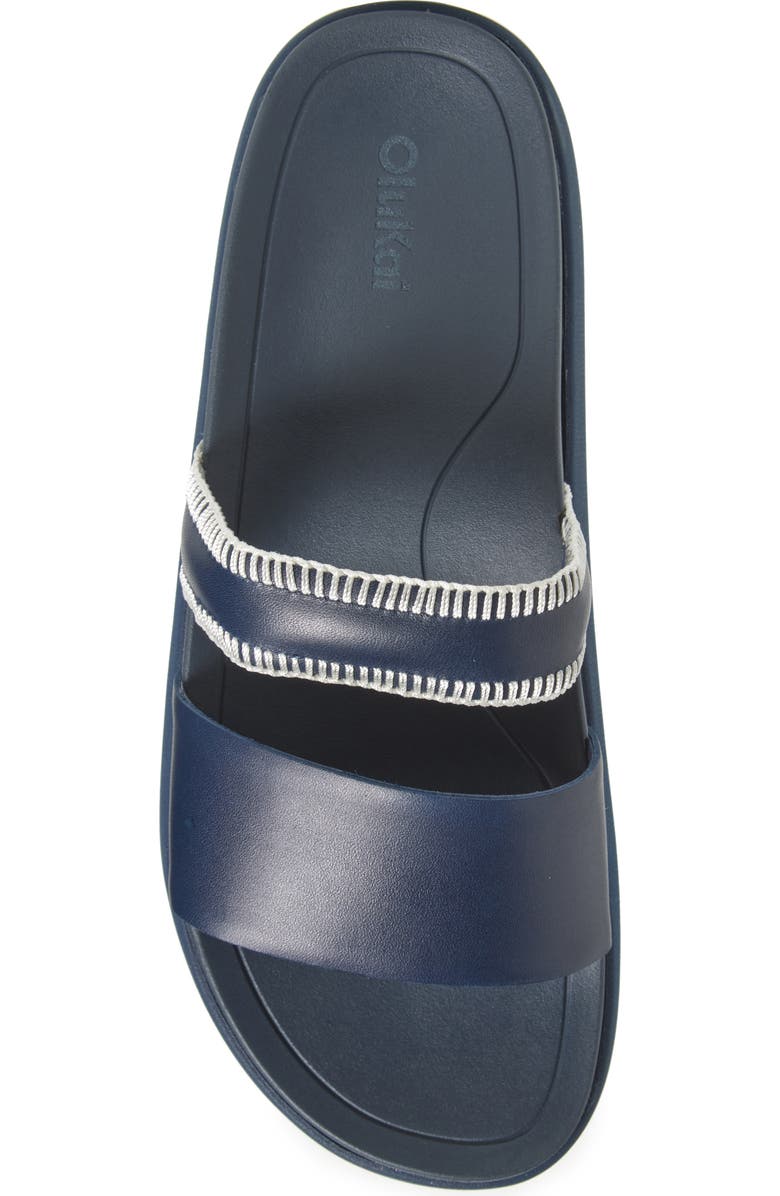 OluKai Pae Slide Sandal, Alternate, color, Mood Indigo / Mood Indigo
