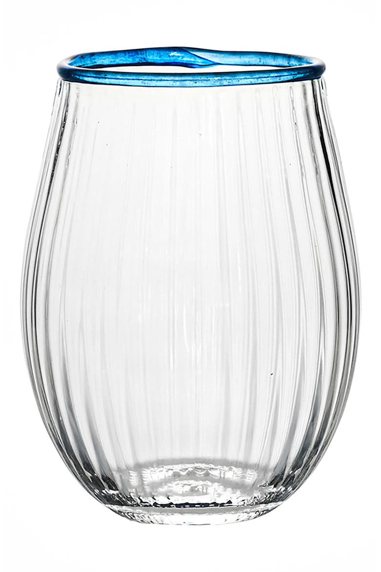 Nell Set of 4 Assorted Stemless Wine Glasses, Alternate, color, MULTI ORANGE