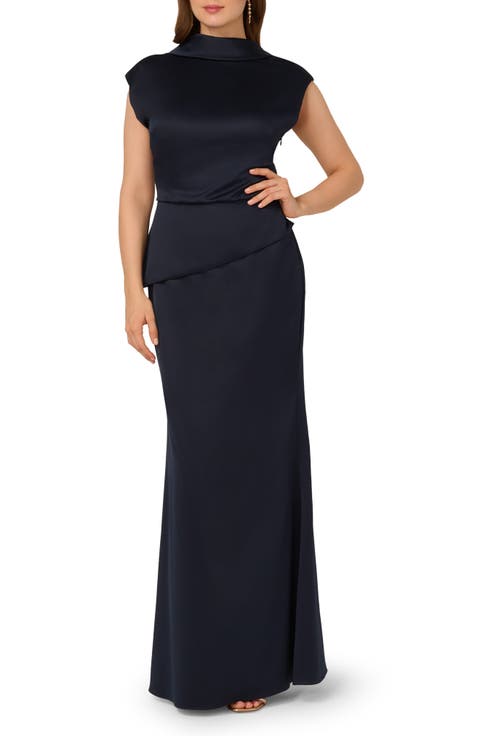 Popover Satin Crepe Gown
