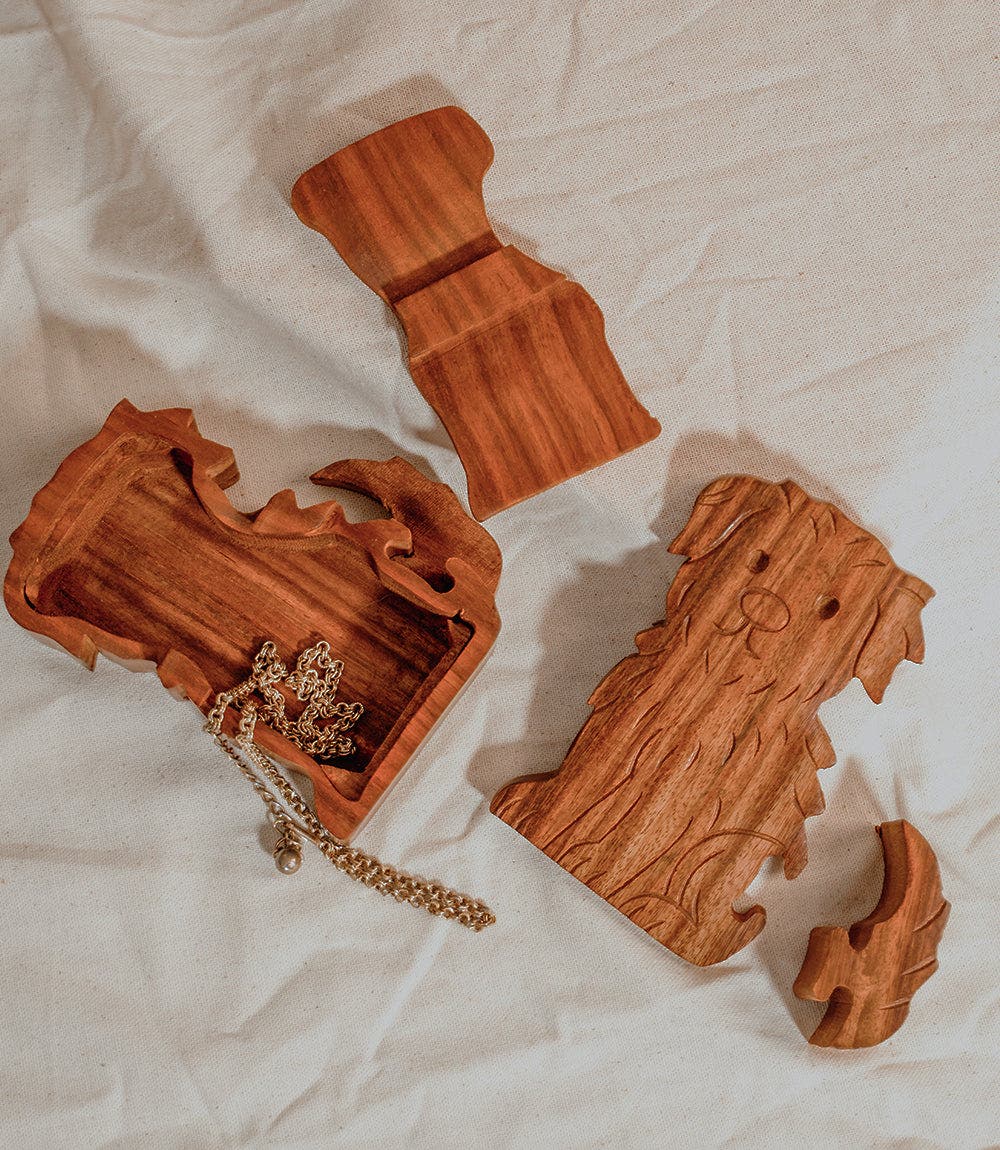 Matr Boomie Dog Puzzle Box Handcrafted Sheesham Wood | Nordstrom