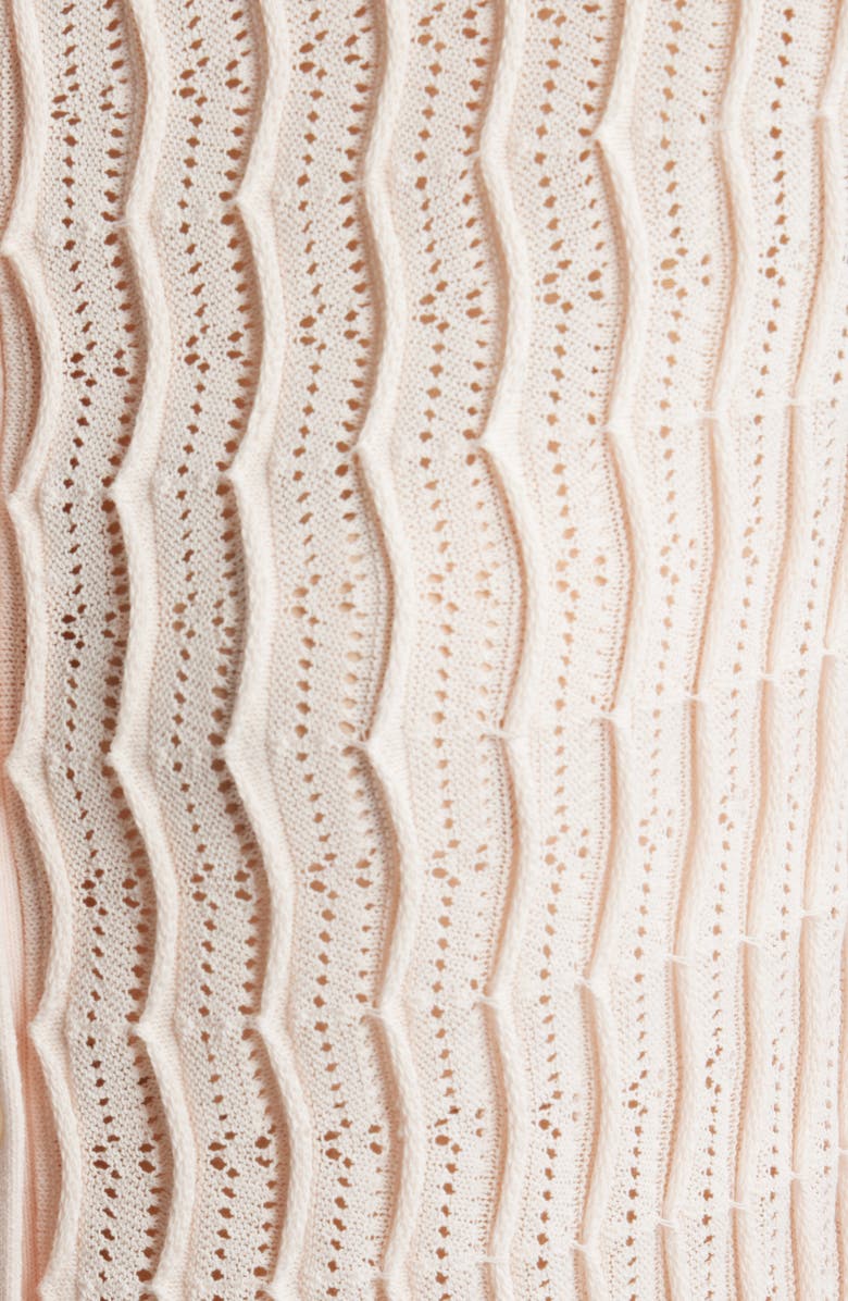 rag & bone Leslie Wave Pointelle Knit Cardigan, Alternate, color, Light Pink