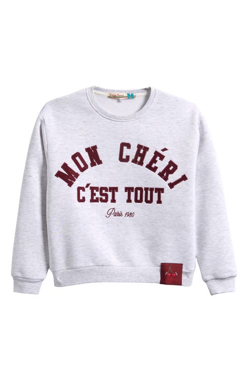 Vintage Havana Kids' Mon Cheri Cotton Blend Sweatshirt In Gray