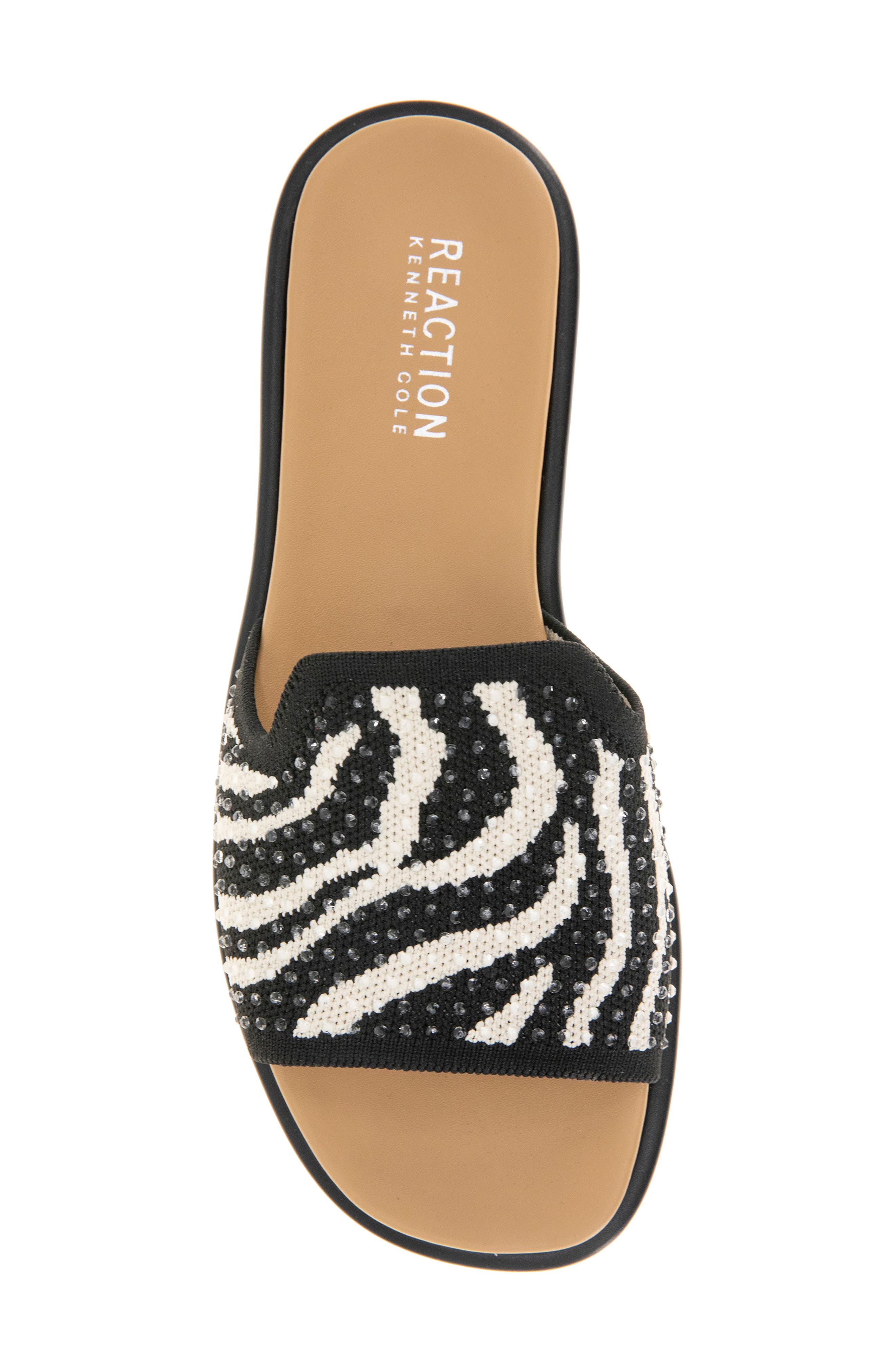 Reaction Kenneth Cole Warmth Slide Sandal, Alternate, color, Zebra Knit