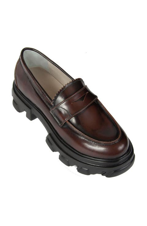 Peny Brown Patent Leather Loafer