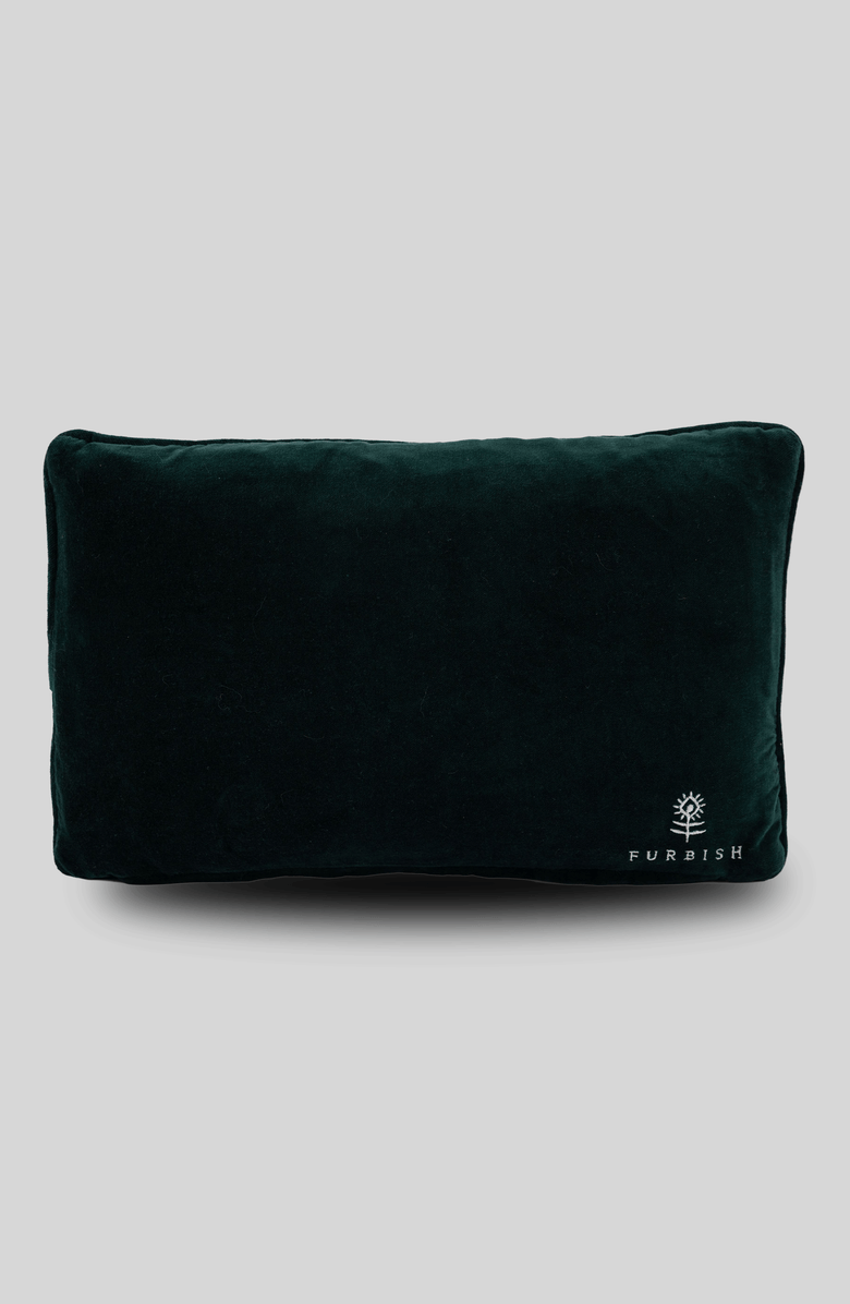 Furbish Emails Finding Me Needlepoint Pillow, Alternate, color, Dark Green