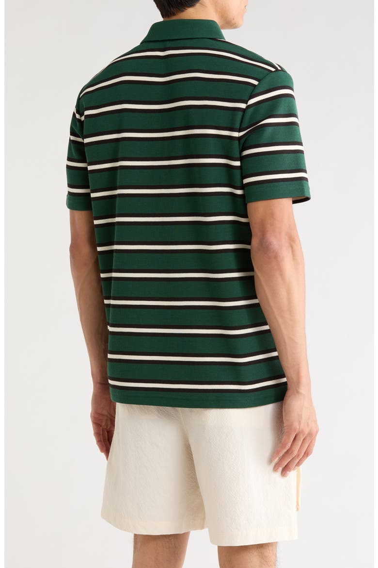 Fairway Bass Club Stripe Piqué Polo, Alternate, color, FOREST STRIPE