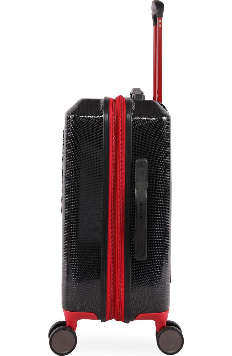 Hurley Swiper 21" Hardshell Spinner Suitcase, Alternate, color, Black/ Red