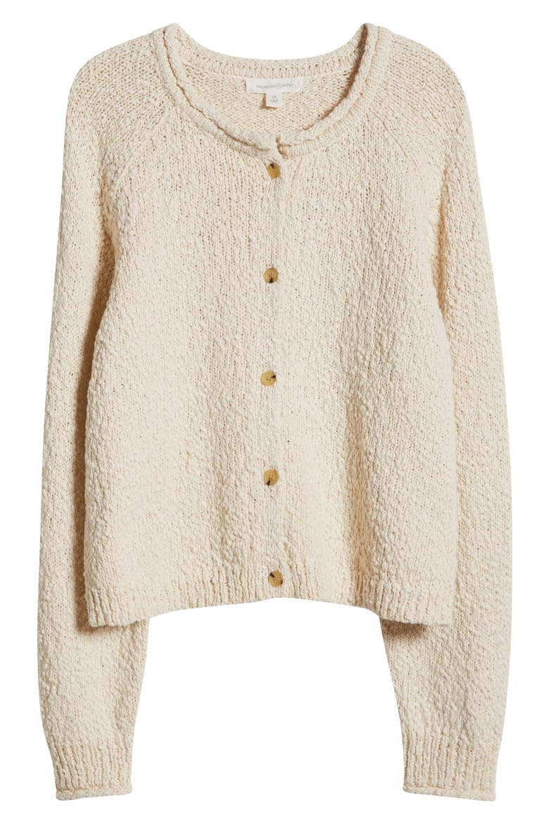 Fitted Crewneck Cardigan, Alternate, color, IVORY DOVE