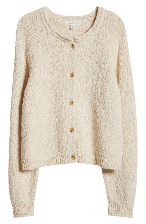 Treasure & Bond Fitted Crewneck Cardigan In Ivory Dove