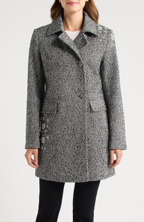 Jewel Embellished Peacoat