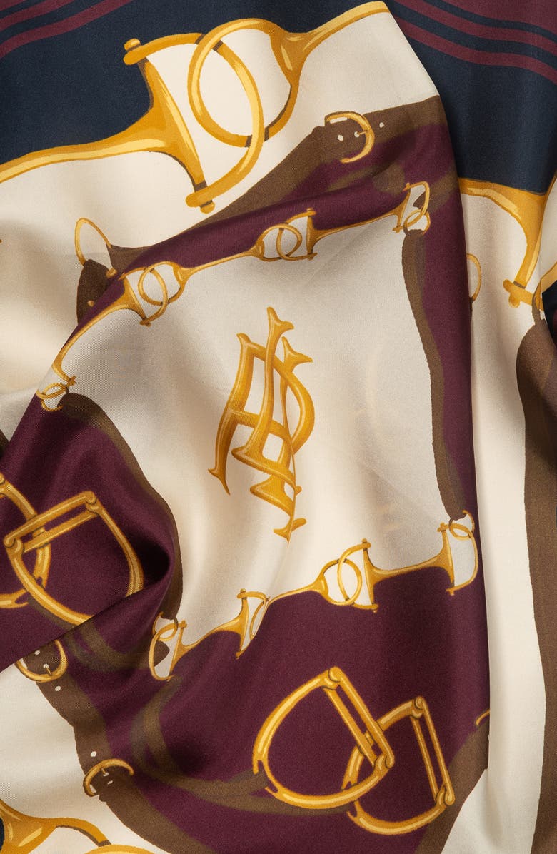 Lauren Ralph Lauren Equestrian Square Silk Scarf, Alternate, color, Dark Garnet